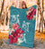 Hawaii Turtle Hibiscus Plumeria Blue Polynesian - Premium Blanket AH - Polynesian Pride
