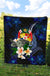 Tonga Polynesian Premium Quilt - Turtle With Plumeria Flowers - Polynesian Pride