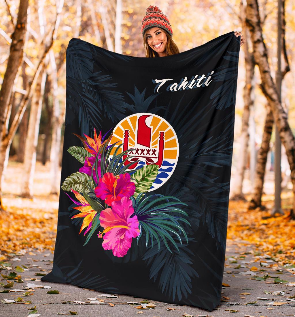 Tahiti Polynesian Premium Blanket - Tropical Flower - Polynesian Pride