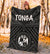 Tonga Premium Blanket - Tonga Seal With Polynesian Tattoo Style (Black) - Polynesian Pride