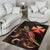 Wallis And Futuna Polynesian Area Rugs - Turtle With Blooming Hibiscus Gold - Polynesian Pride