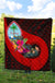 Guam Premium Quilt - Polynesian Hook And Hibiscus (Red) - Polynesian Pride