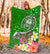 Guam Premium Blanket - Turtle Plumeria (Green) - Polynesian Pride