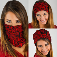 Polynesian Hawaiian Style Tribal Tattoo Red Bandana 3 - Pack Red One Size - Polynesian Pride