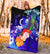 Vanuatu Custom Personalised Premium Blanket - Humpback Whale with Tropical Flowers (Blue) - Polynesian Pride