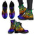 Cook Island Leather Boots - Rainbow Polynesian Pattern - Polynesian Pride