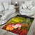 Cook Islands Area Rug - Humpback Whale with Tropical Flowers (Yellow) - Polynesian Pride