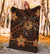 Hawaii Mix Polynesian Turtle Plumeria Premium Blanket - AH - Nick Style - Orange - Polynesian Pride