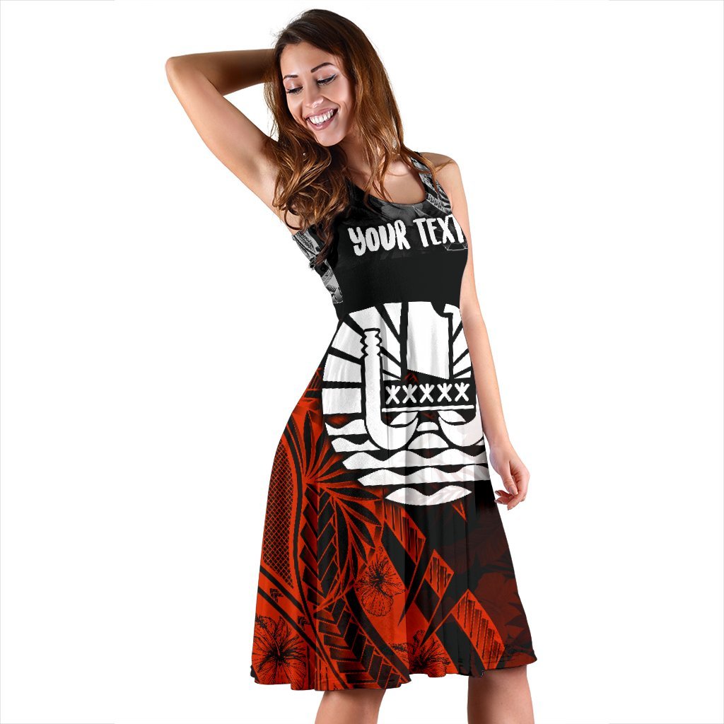 Tahiti Polynesian Personalised Women's Midi Dress - Vintage Polynesian Turtle - Polynesian Pride