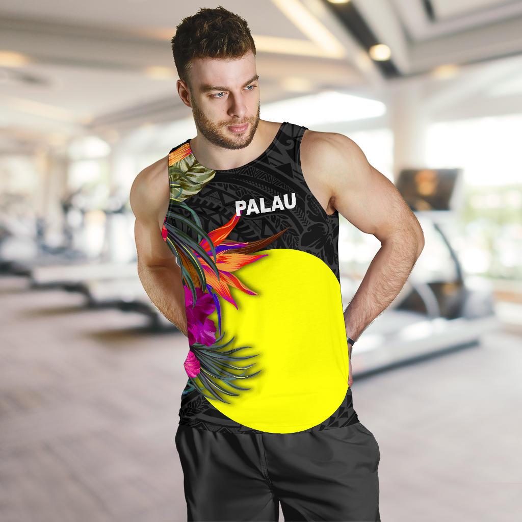 Palau Men's Tank Top - Polynesian Hibiscus Pattern - Polynesian Pride