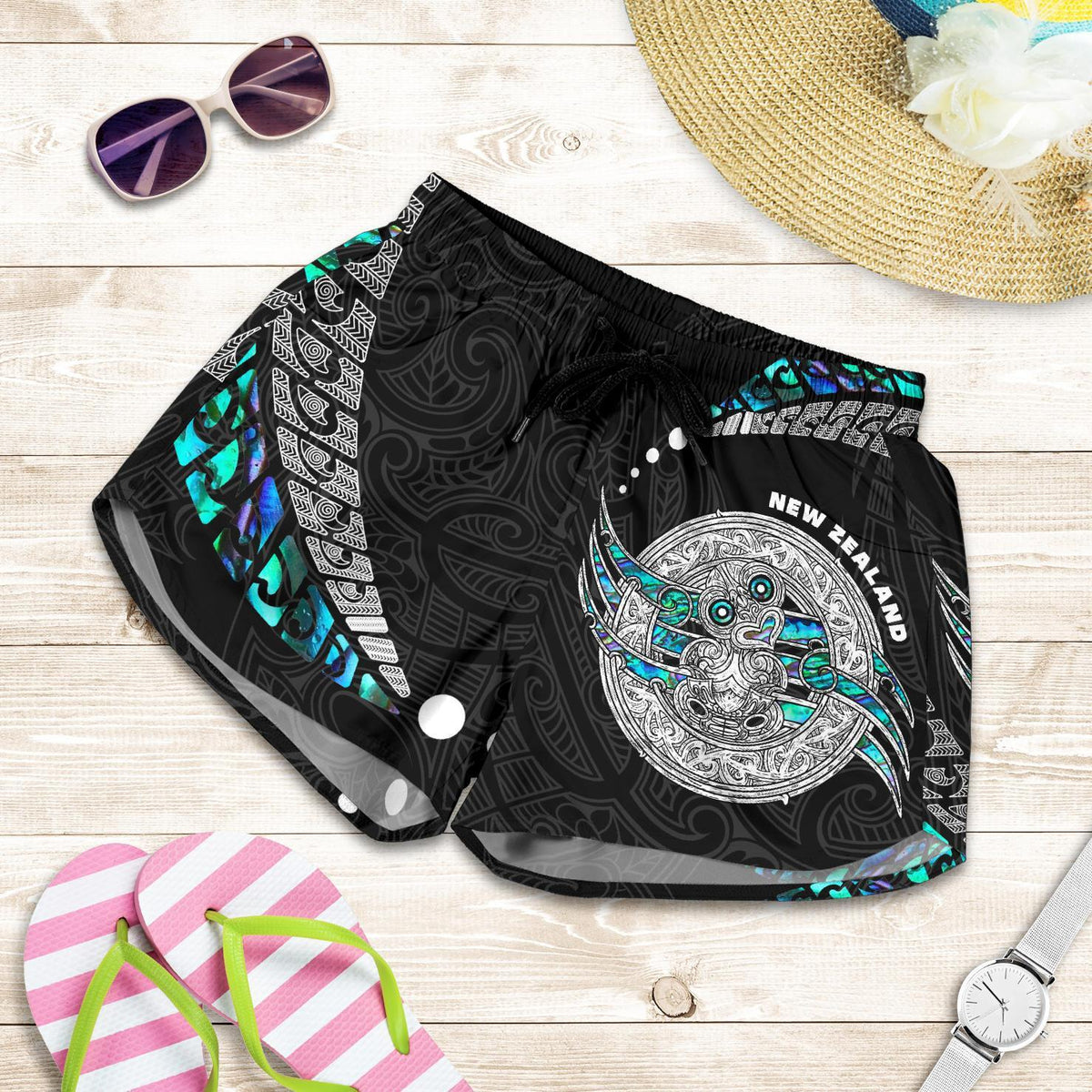 Maori New Zealand All Over Print Women's Shorts Hei Tiki Sport Style - Polynesian Pride