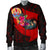 Tahiti Men's Bomber Jacket - Polynesian Hook And Hibiscus (Red) - Polynesian Pride