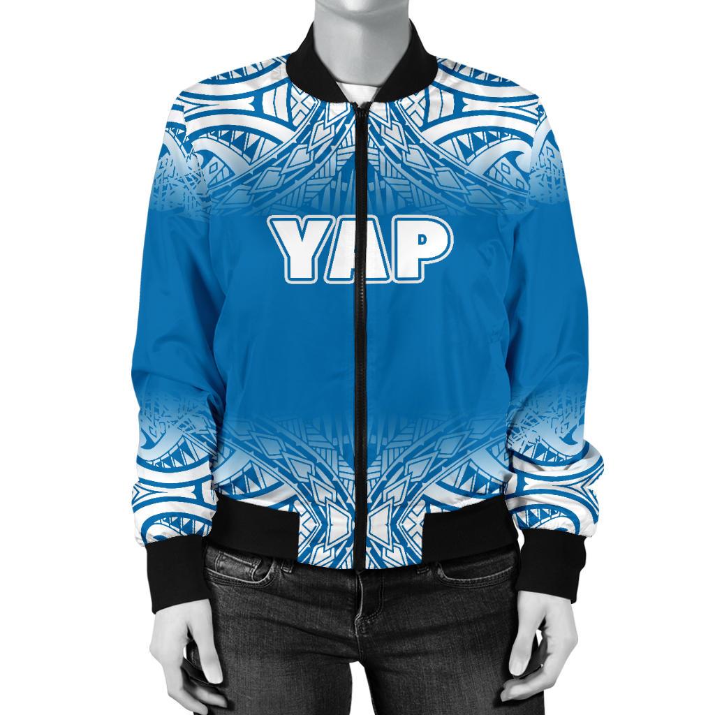 Yap Women's Bomber Jacket - Fog Blue Style - Polynesian Pride