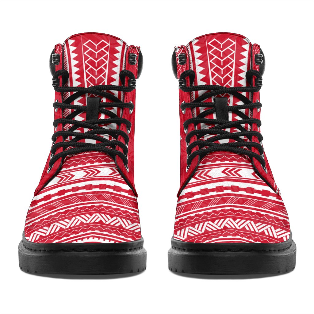Hawaii Leather Boots - Polynesian Flag Chief Version - Polynesian Pride
