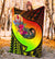 Tahiti Premium Blanket - Polynesian Hook And Hibiscus (Raggae) - Polynesian Pride