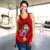 Guam Polynesian Women's Racerback Tank - Floral With Seal Red - Polynesian Pride