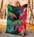 Hawaii Turtle Wave Hibiscus Premium Blanket - Unia Style - Polynesian Pride