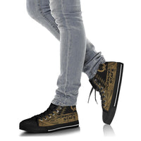 Pohnpei State High Top Shoes - Gold Color Symmetry Style - Polynesian Pride