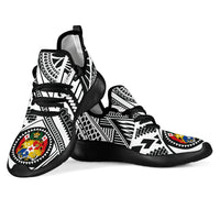 Tonga Polynesian Tattoo Mesh Knit Sneakers White - Polynesian Pride