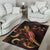 FiJi Polynesian Area Rugs - Turtle With Blooming Hibiscus Gold - Polynesian Pride