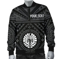 Tahiti Personalised Men's Bomber Jacket - Tahiti Seal In Polynesian Tattoo Style (Black) - Polynesian Pride