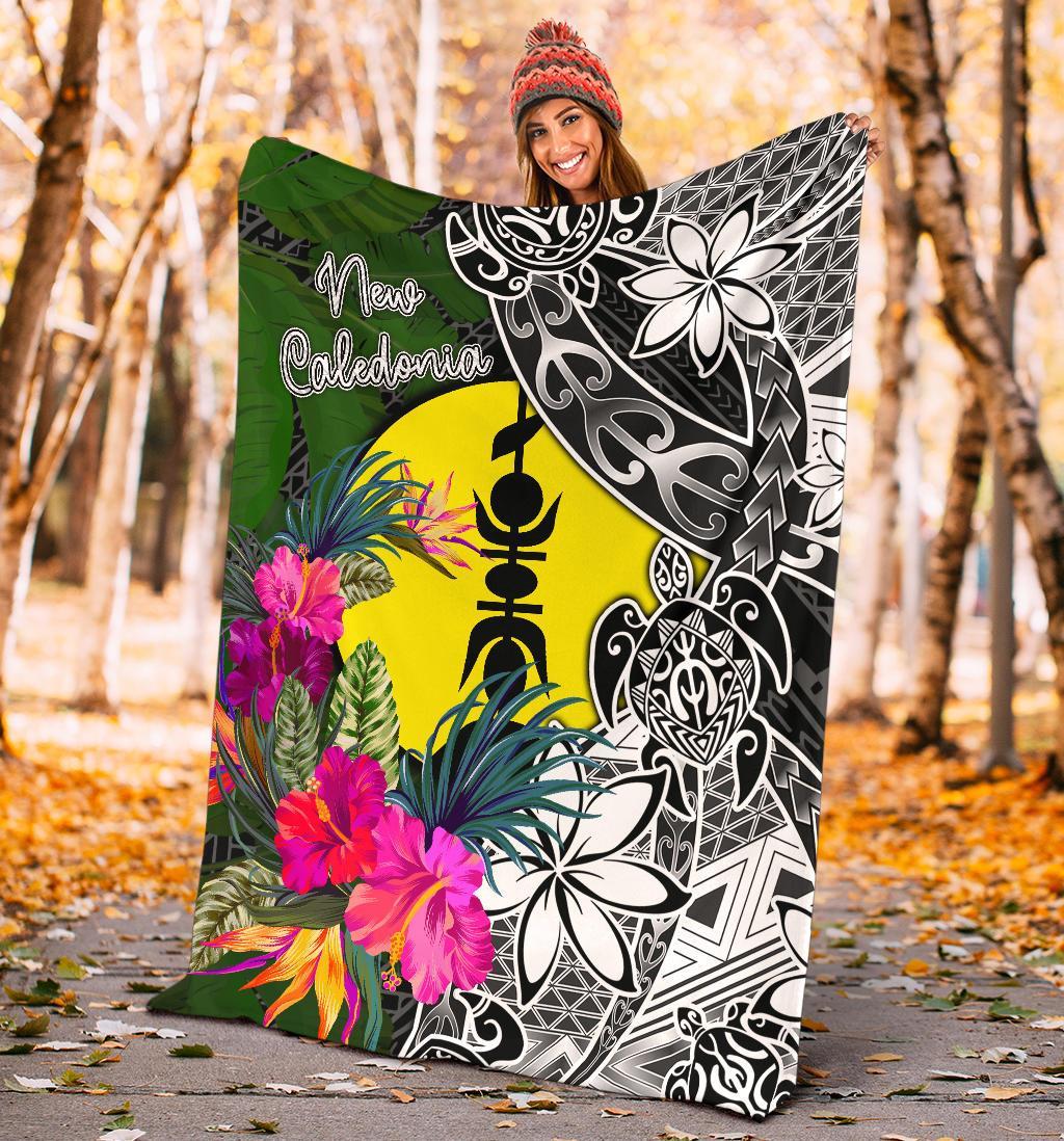 New Caledonia Premium Blanket - Turtle Plumeria Banana Leaf - Polynesian Pride
