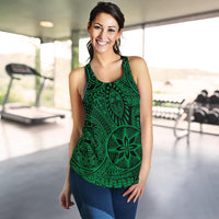 Polynesian Hawaiian Style Tribal Tattoo Green Women's Racerback Tank Top - Polynesian Pride