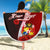 Tonga Polynesian Custom Personalised Beach Blanket - Coat Of Arm With Hibiscus - Polynesian Pride