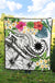 Nauru Polynesian Premium Quilt - Summer Plumeria (White) - Polynesian Pride