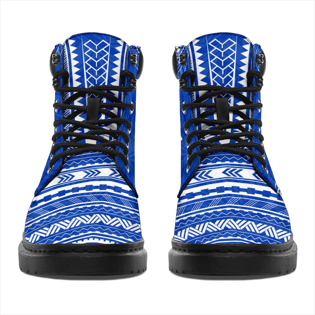 Pohnpei Leather Boots - Polynesian Flag Chief Version - Polynesian Pride