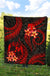 Tonga Polynesian Premium Quilt - Red Plumeria - Polynesian Pride