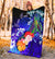 American Samoa Polynesian Custom Personalised Premium Blanket - Humpback Whale with Tropical Flowers - Polynesian Pride