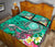 American Samoa Polynesian Quilt Bed Set - Turtle Plumeria (Turquoise) - Polynesian Pride