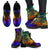 Palau Custom Personalised Leather Boots - Rainbow Polynesian Pattern - Polynesian Pride