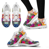 Samoa Sneakers Polynesian Hibiscus White Pattern - Polynesian Pride