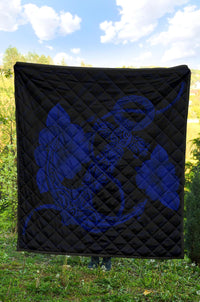 Anchor Blue Poly Tribal Premium Quilt - Polynesian Pride