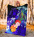 Tonga Custom Personalised Premium Blanket - Humpback Whale with Tropical Flowers (Blue) - Polynesian Pride