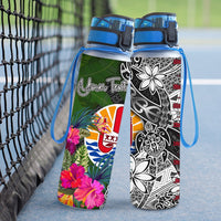 Tahiti Custom Personalised Hydro Tracking Bottle - Turtle Plumeria Banana Leaf - Polynesian Pride