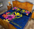 Hawaii Polynesian Quilt Bed Set - Floral With Seal Blue - Polynesian Pride