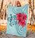 Hawaii Polynesian Turtle Hibiscus Blue Premium Blanket - Bless Style - Polynesian Pride