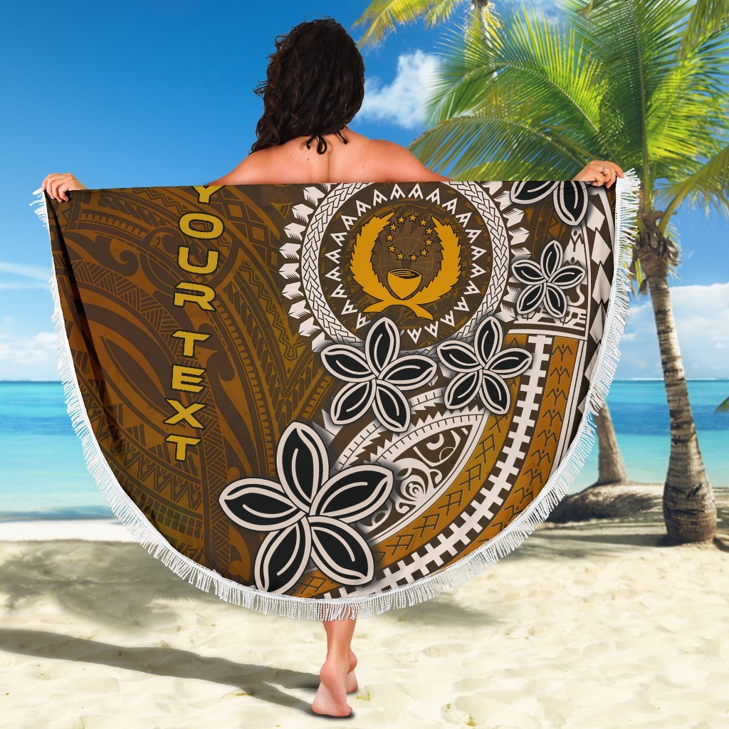 Pohnpei Custom Personalised Beach Blanket - Polynesian Boar Tusk - Polynesian Pride