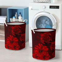 Hibiscus Turtles Hawaii Laundry Basket Red AH - Polynesian Pride