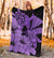 Hawaii Turtle Premium Blanket Polynesian Hibiscus Art Ver 2.0 Violet AH - Polynesian Pride