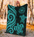 Tahiti Polynesian Premium Blanket - Turquoise Tentacle Turtle - Polynesian Pride