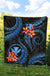 Polynesian Hawaii Premium Quilt - Blue Plumeria - Polynesian Pride