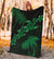 Hawaii Turtle Plumeria Coconut Tree Polynesian Premium Blanket - Green - Polynesian Pride