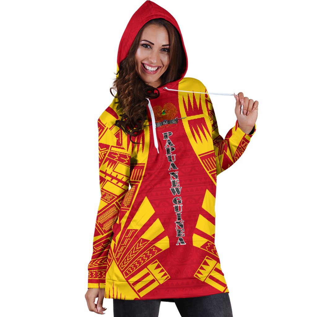 Papua New Guinea Hoodie Dress - Polynesian Tattoo Flag - Polynesian Pride