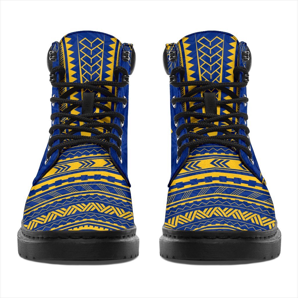 Nauru Leather Boots - Polynesian Flag Chief Version - Polynesian Pride