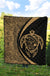 Hawaii Turtle Map Polynesian Premium Quilt - Gold - Circle Style - Polynesian Pride