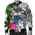 Samoa Custom Personalised Men's Bomber Jacket White - Turtle Plumeria Banana Leaf - Polynesian Pride